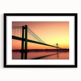 Landscape bridge frame in matte black finish, showcasing an elegant design perfect for displaying artwork or photographs, viewed from the front. Ideal for modern decor.