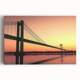 Landscape canvas artwork depicting a serene bridge scene, showcasing vibrant colors and intricate details, perfect for enhancing home decor. Ideal for nature lovers.