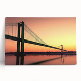 Landscape canvas artwork depicting a serene bridge scene, showcasing vibrant colors and intricate details, perfect for home decor or art enthusiasts.