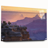 Acrylic glass artwork showcasing a stunning landscape of canyons, viewed from the side with decorative pins. Ideal for modern home decor and art enthusiasts.