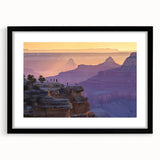 Landscape framed print showcasing a scenic canyon view, featuring a sleek black mat for a polished finish, ideal for home or office decor enhancement.