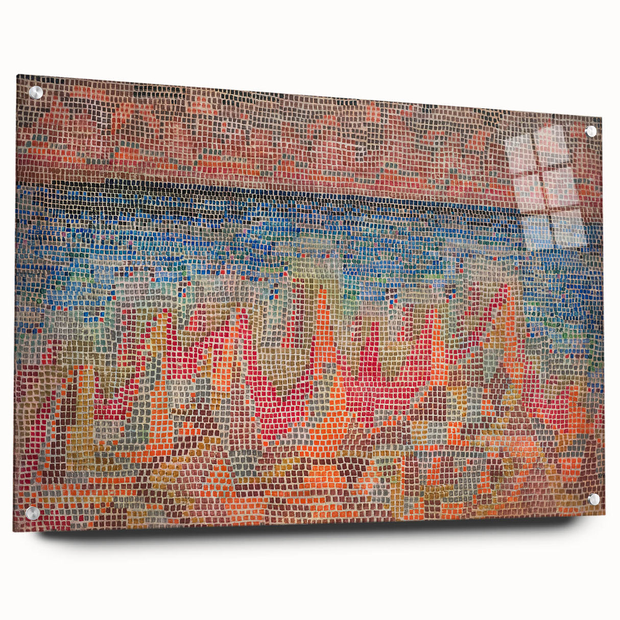 Mosaic Seascape Modern Wall Art - Abstract Coastal Decor Print