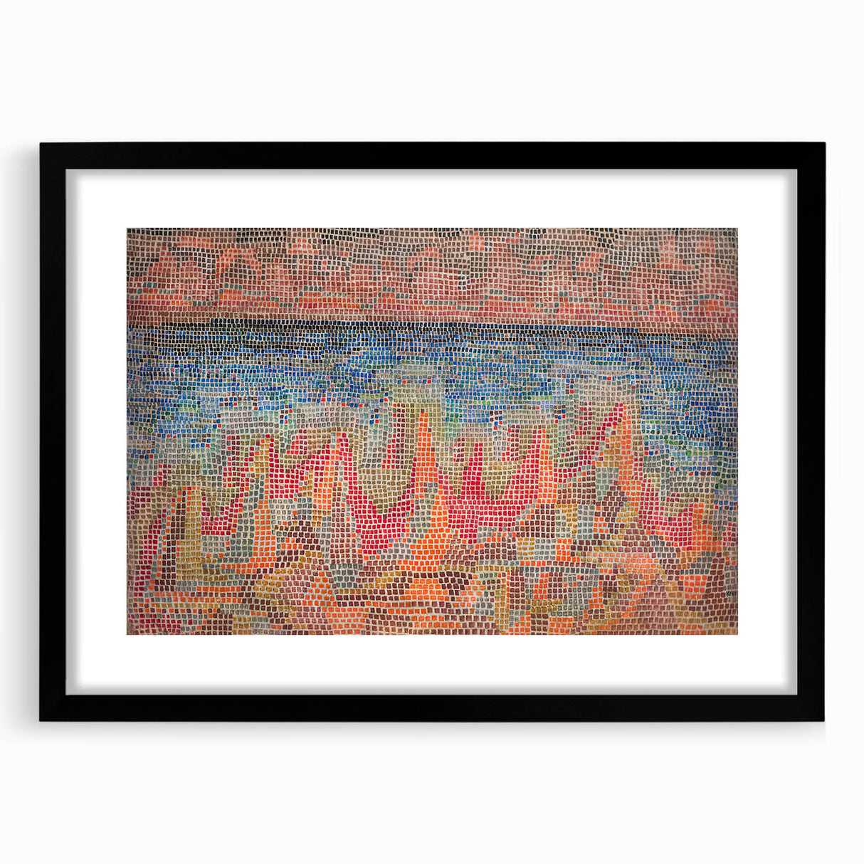 Mosaic Seascape Modern Wall Art - Abstract Coastal Decor Print