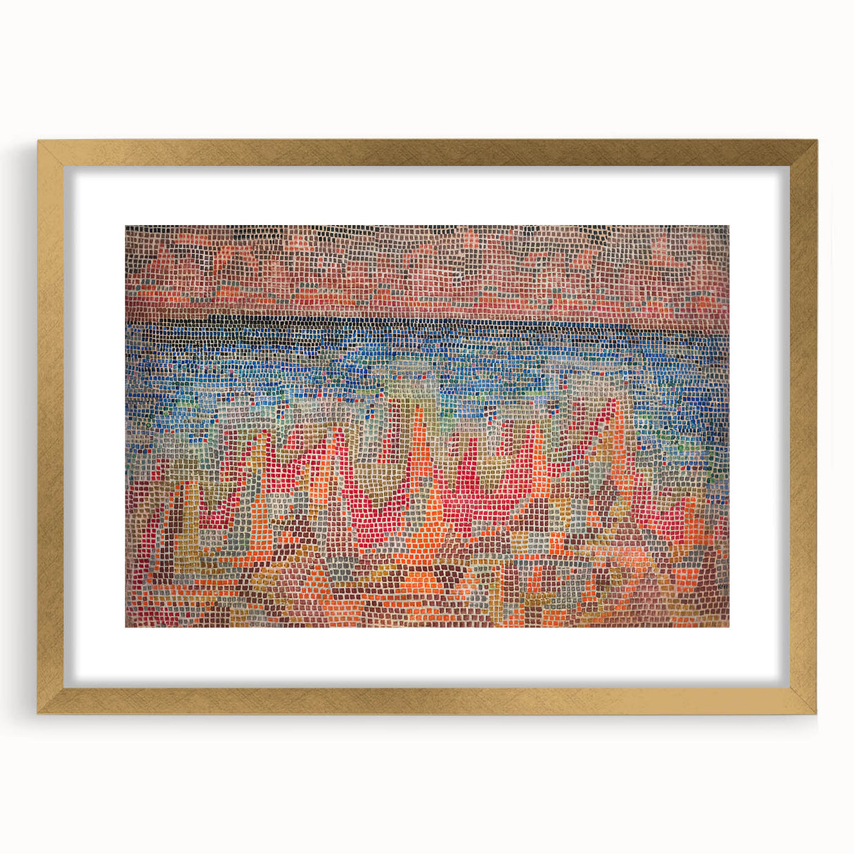 Mosaic Seascape Modern Wall Art - Abstract Coastal Decor Print