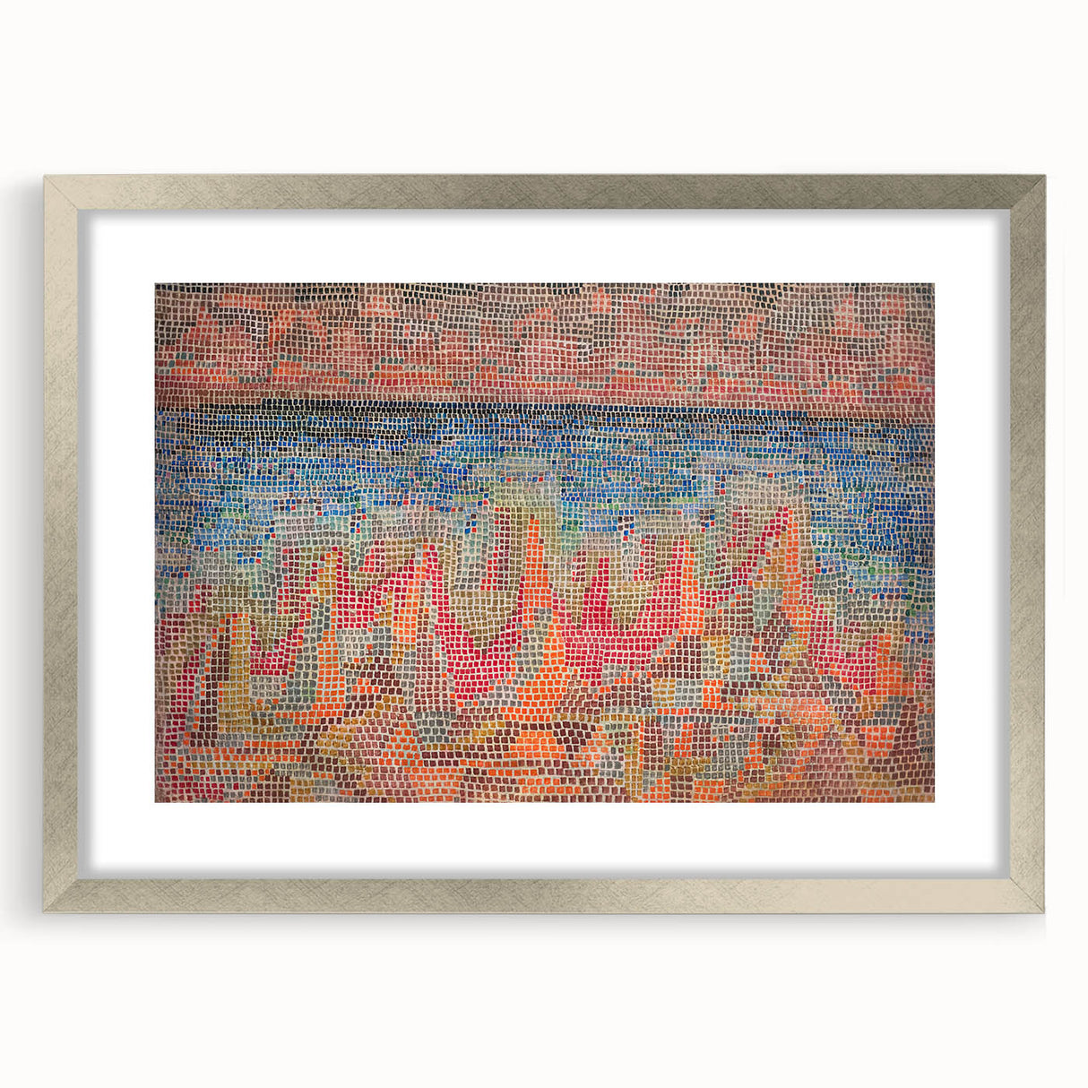 Mosaic Seascape Modern Wall Art - Abstract Coastal Decor Print
