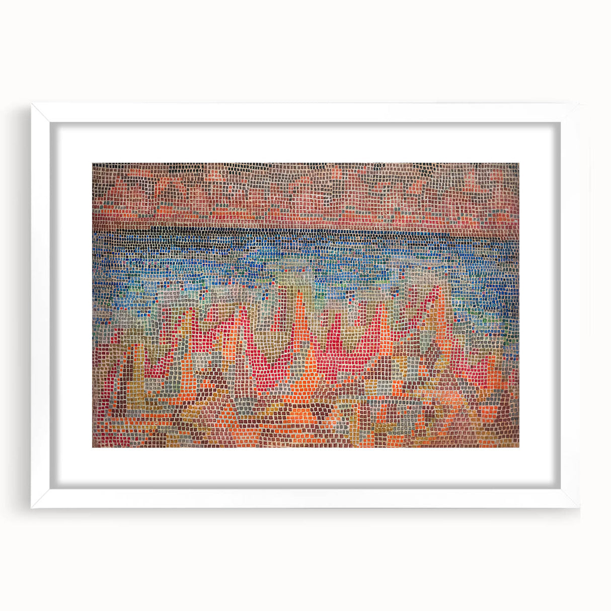 Mosaic Seascape Modern Wall Art - Abstract Coastal Decor Print