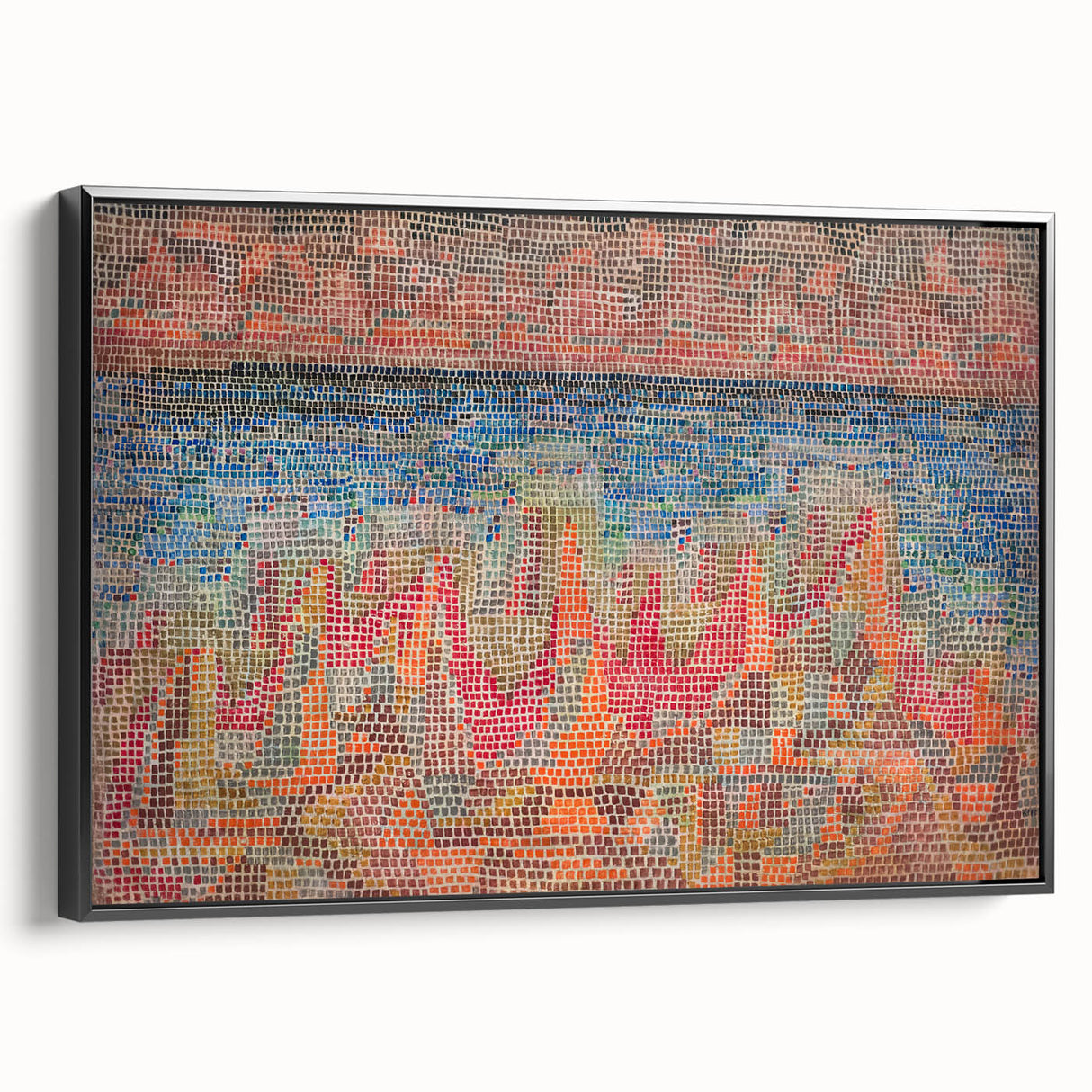 Mosaic Seascape Modern Wall Art - Abstract Coastal Decor Print