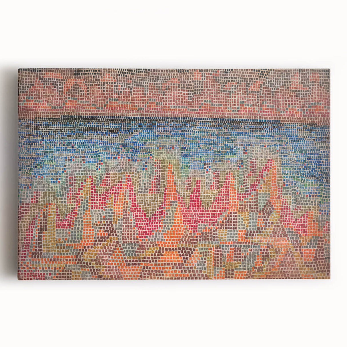 Mosaic Seascape Modern Wall Art - Abstract Coastal Decor Print