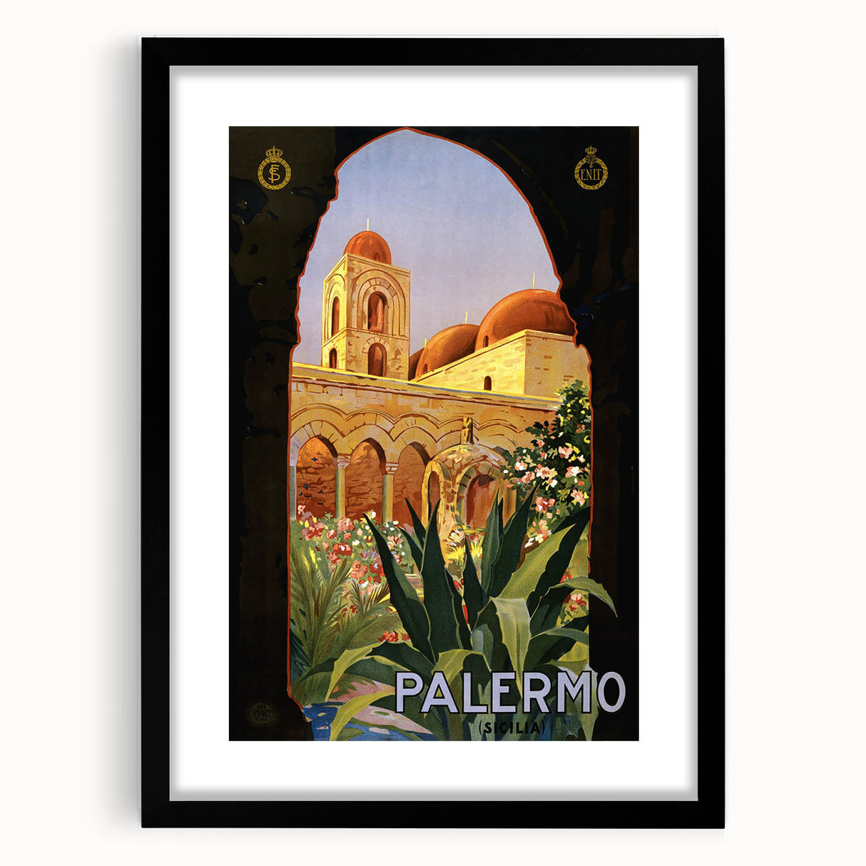 Retro Palermo Travel Poster – Vintage Sicily Art Print