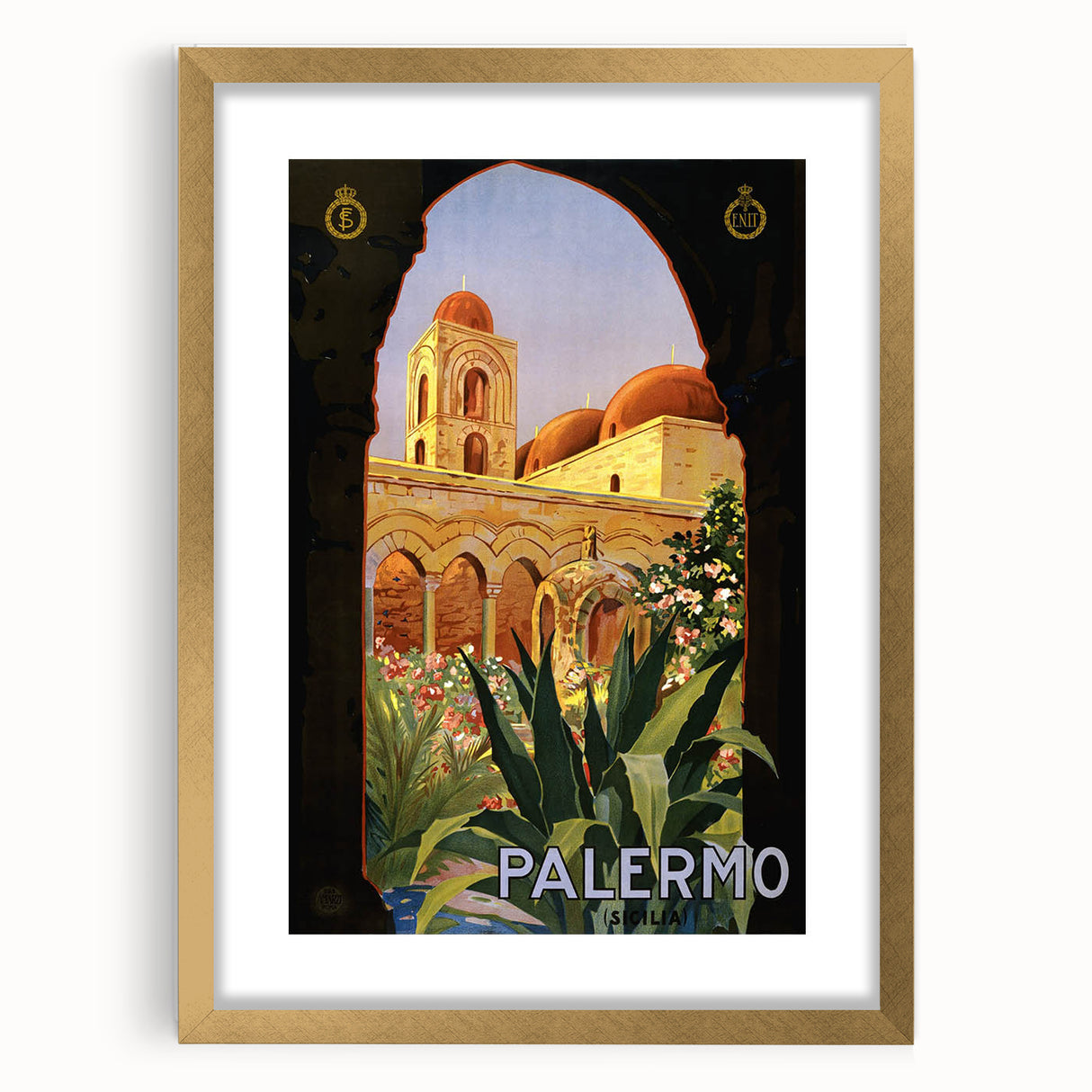 Retro Palermo Travel Poster – Vintage Sicily Art Print