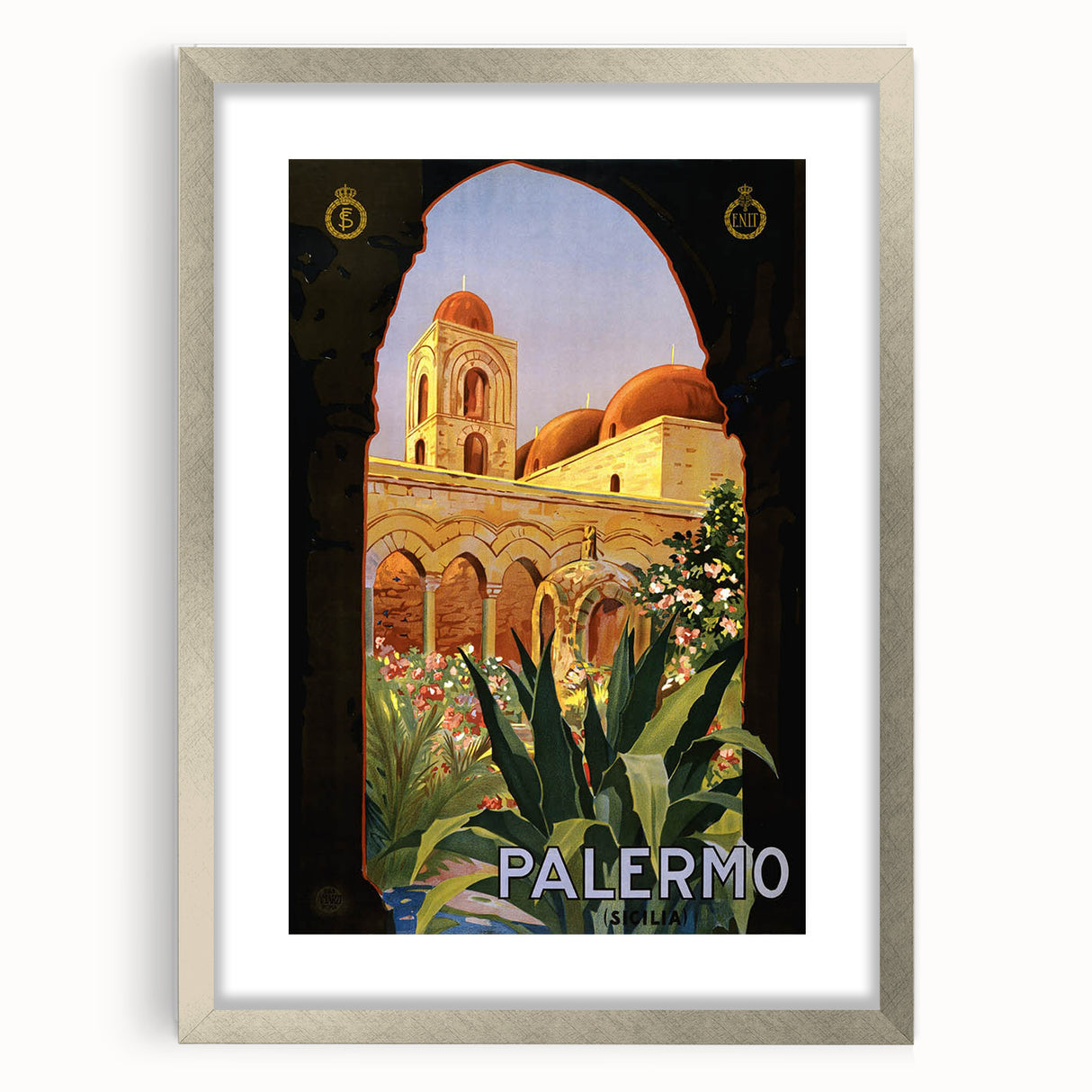 Retro Palermo Travel Poster – Vintage Sicily Art Print