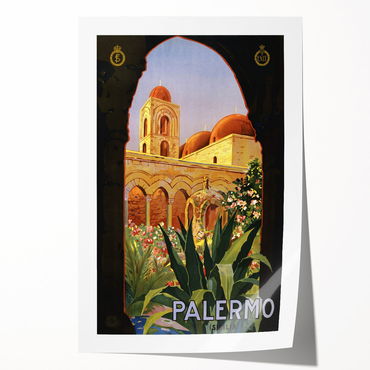 Retro Palermo Travel Poster – Vintage Sicily Art Print
