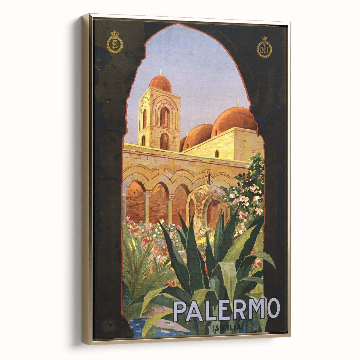Retro Palermo Travel Poster – Vintage Sicily Art Print