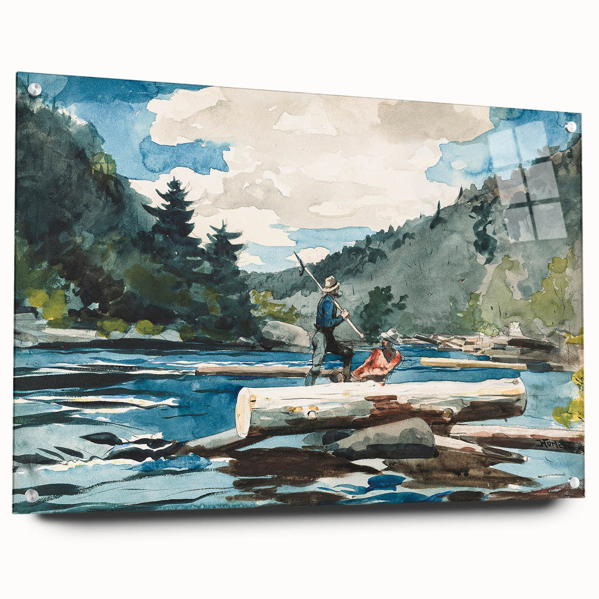 Hudson River Logging Art Print - Winslow Homer Realism Landscape Decor