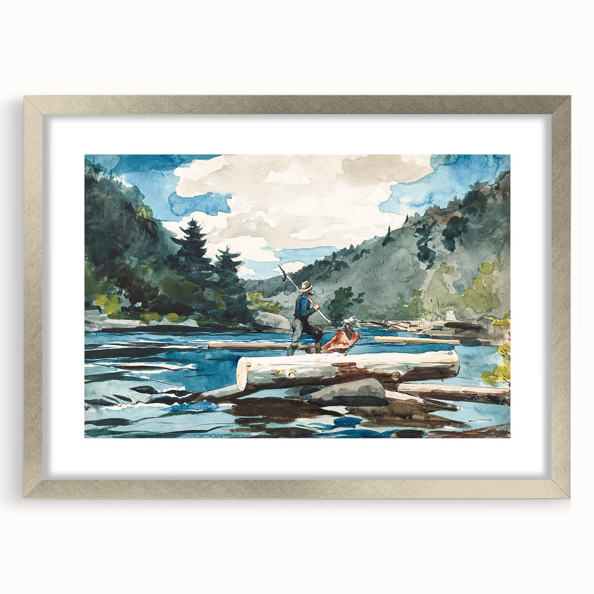 Hudson River Logging Art Print - Winslow Homer Realism Landscape Decor