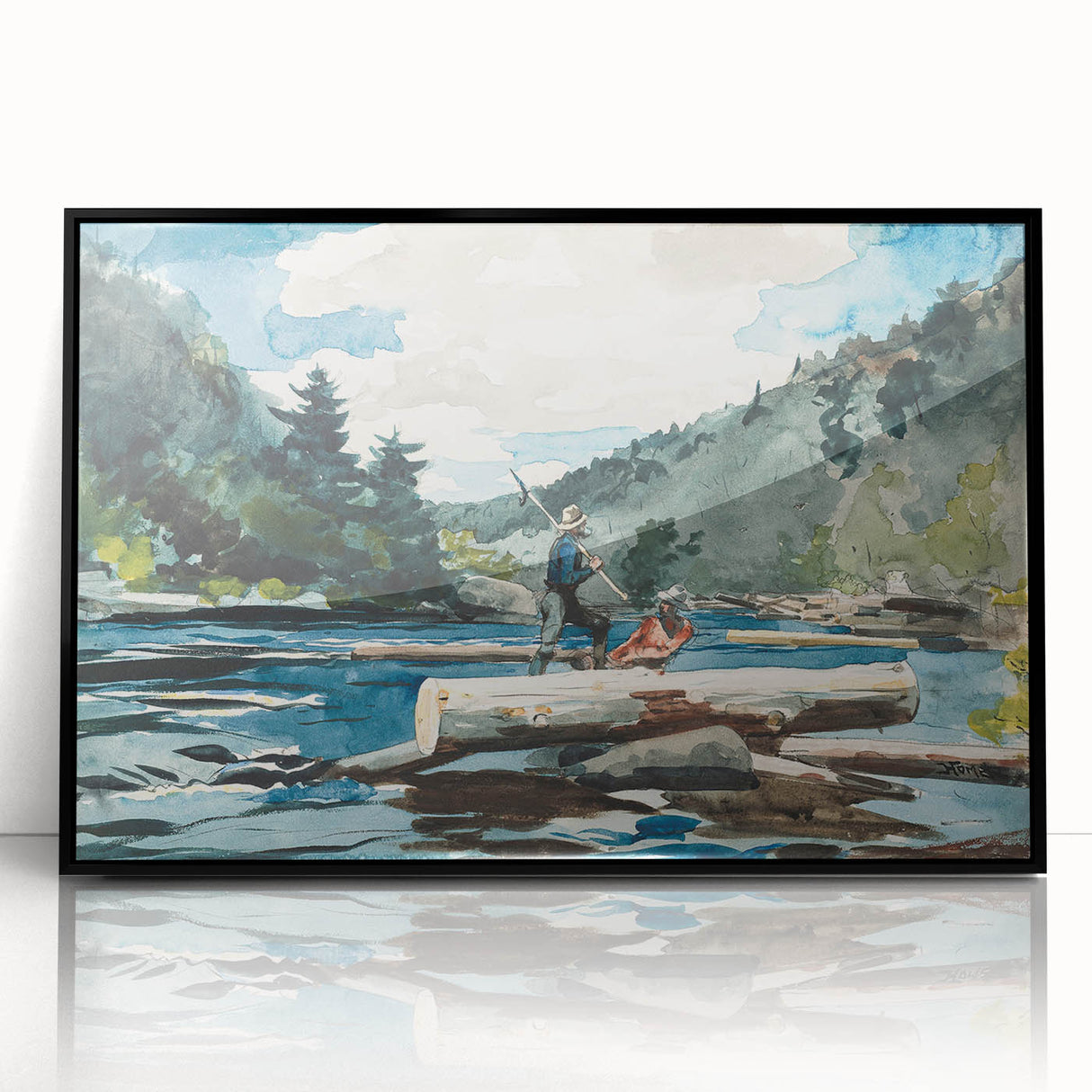 Hudson River Logging Art Print - Winslow Homer Realism Landscape Decor