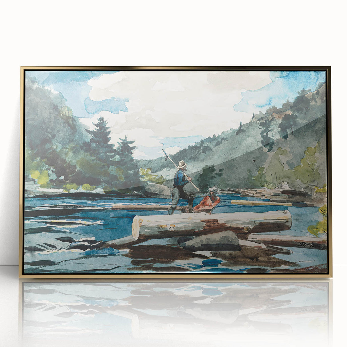 Hudson River Logging Art Print - Winslow Homer Realism Landscape Decor