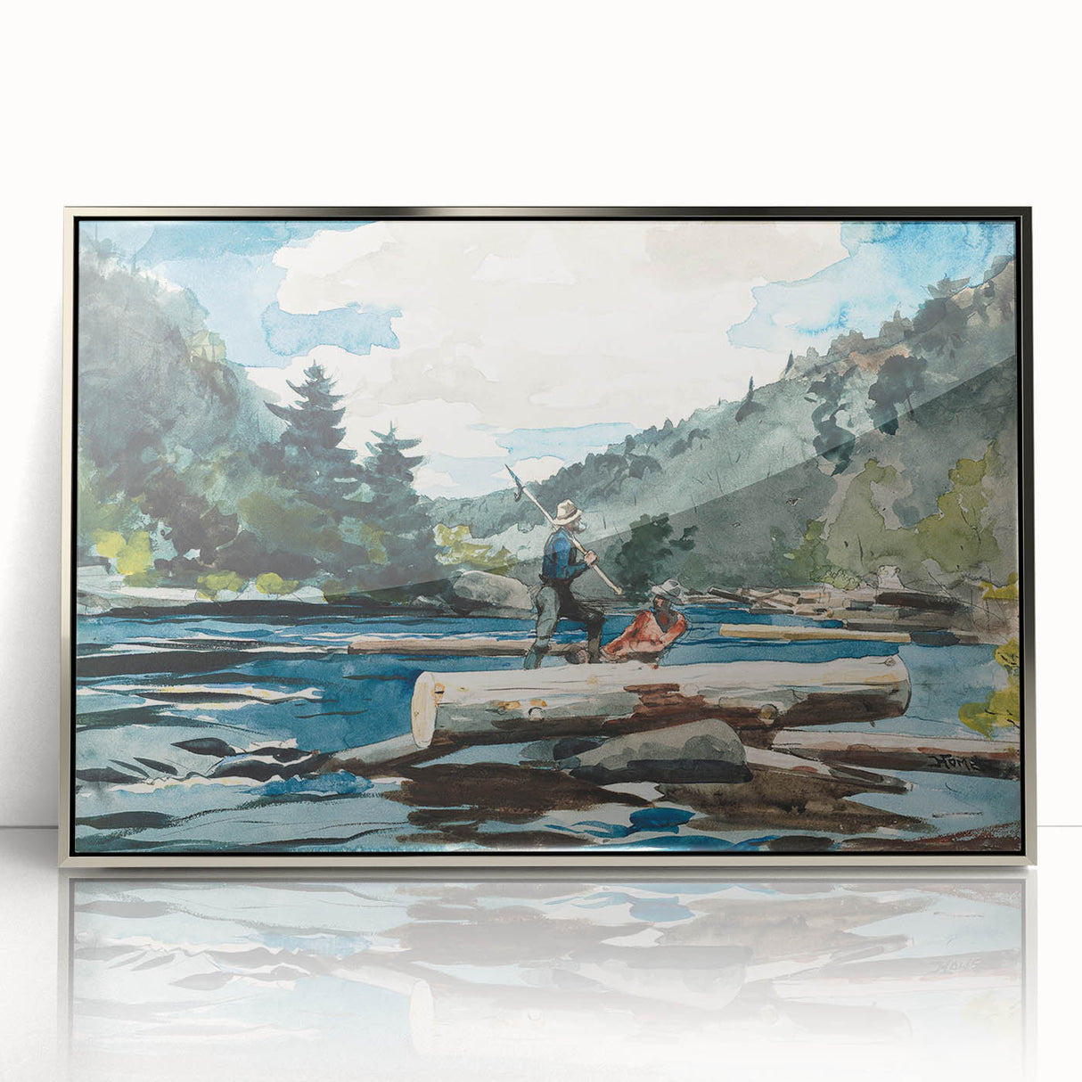 Hudson River Logging Art Print - Winslow Homer Realism Landscape Decor