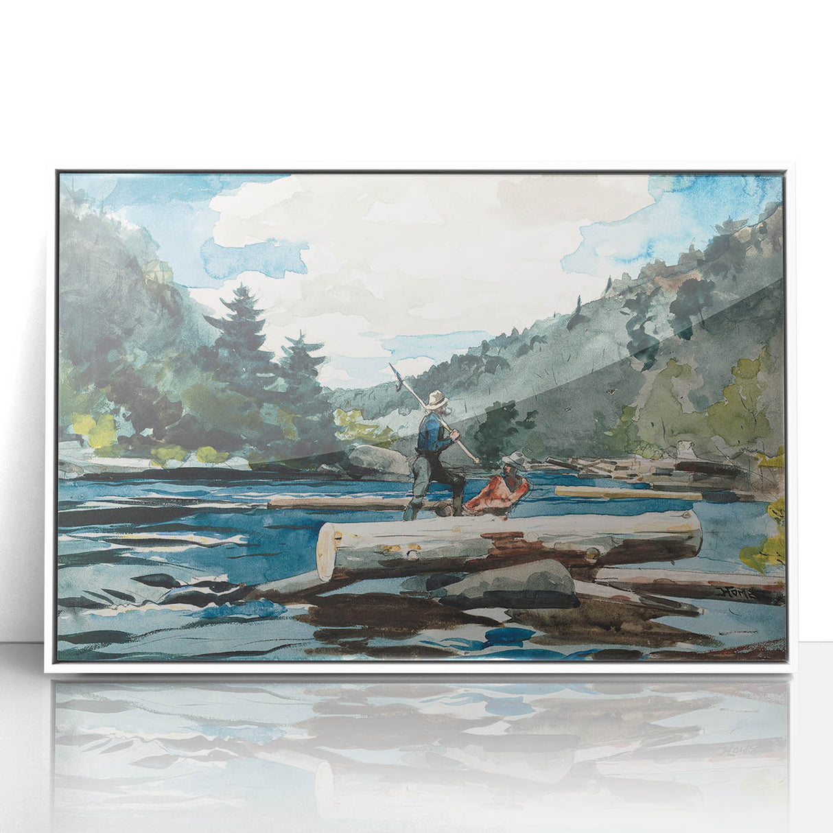 Hudson River Logging Art Print - Winslow Homer Realism Landscape Decor
