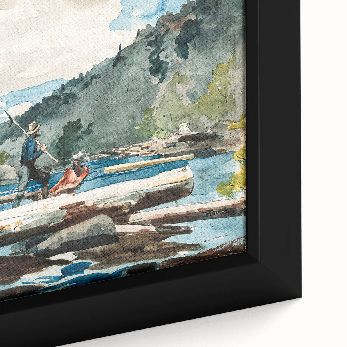 Hudson River Logging Art Print - Winslow Homer Realism Landscape Decor