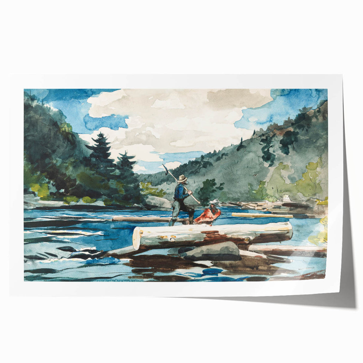 Hudson River Logging Art Print - Winslow Homer Realism Landscape Decor