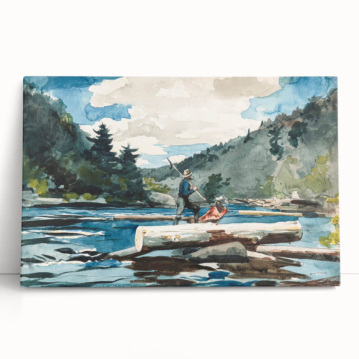 Hudson River Logging Art Print - Winslow Homer Realism Landscape Decor