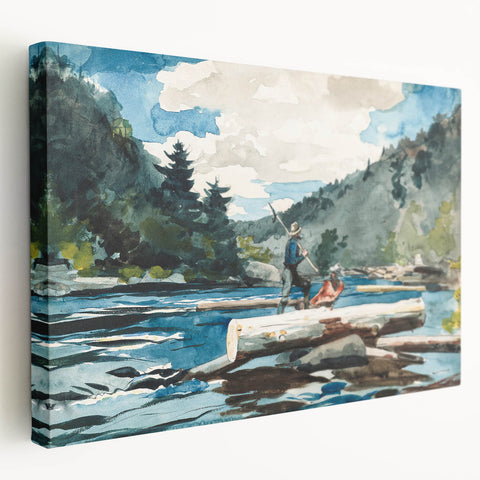 Hudson River Logging Art Print - Winslow Homer Realism Landscape Decor