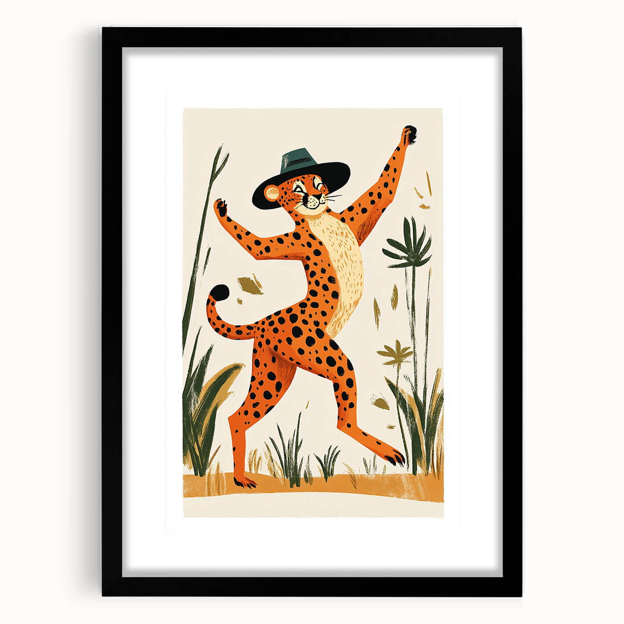 Children's Room Decor - Dancing Cheetah Playroom Wall Art