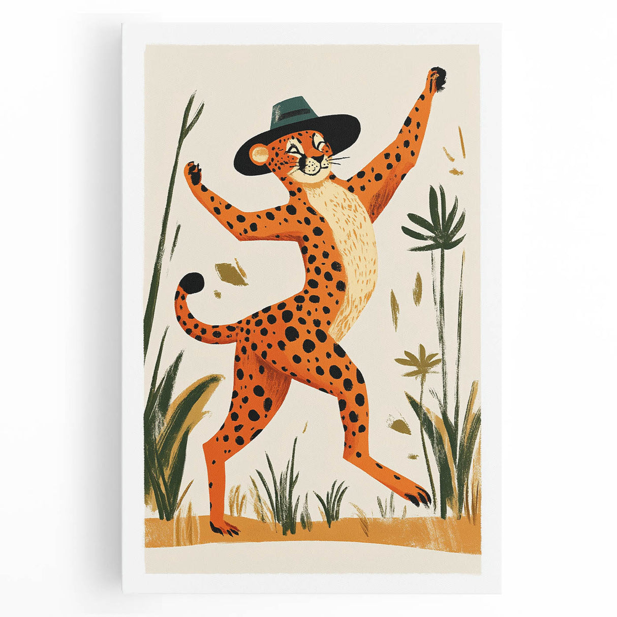 Children's Room Decor - Dancing Cheetah Playroom Wall Art