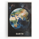 Earth Kids Educational Wall Art - Space and Geography Learning Poster