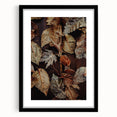 Extra large, textured abstract art print featuring vibrant autumn hues on a framed canvas, ideal for living room decor.