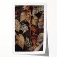 Extra large rolled canvas print featuring a detailed fall floral scene in warm orange and brown tones.