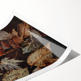 Extra large wall art featuring line art flowers in muted earth tones on a rolled print.