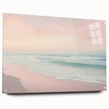 Large abstract wall art in vibrant blue and orange hues, acrylic print, suitable for bedroom or dining room decor.