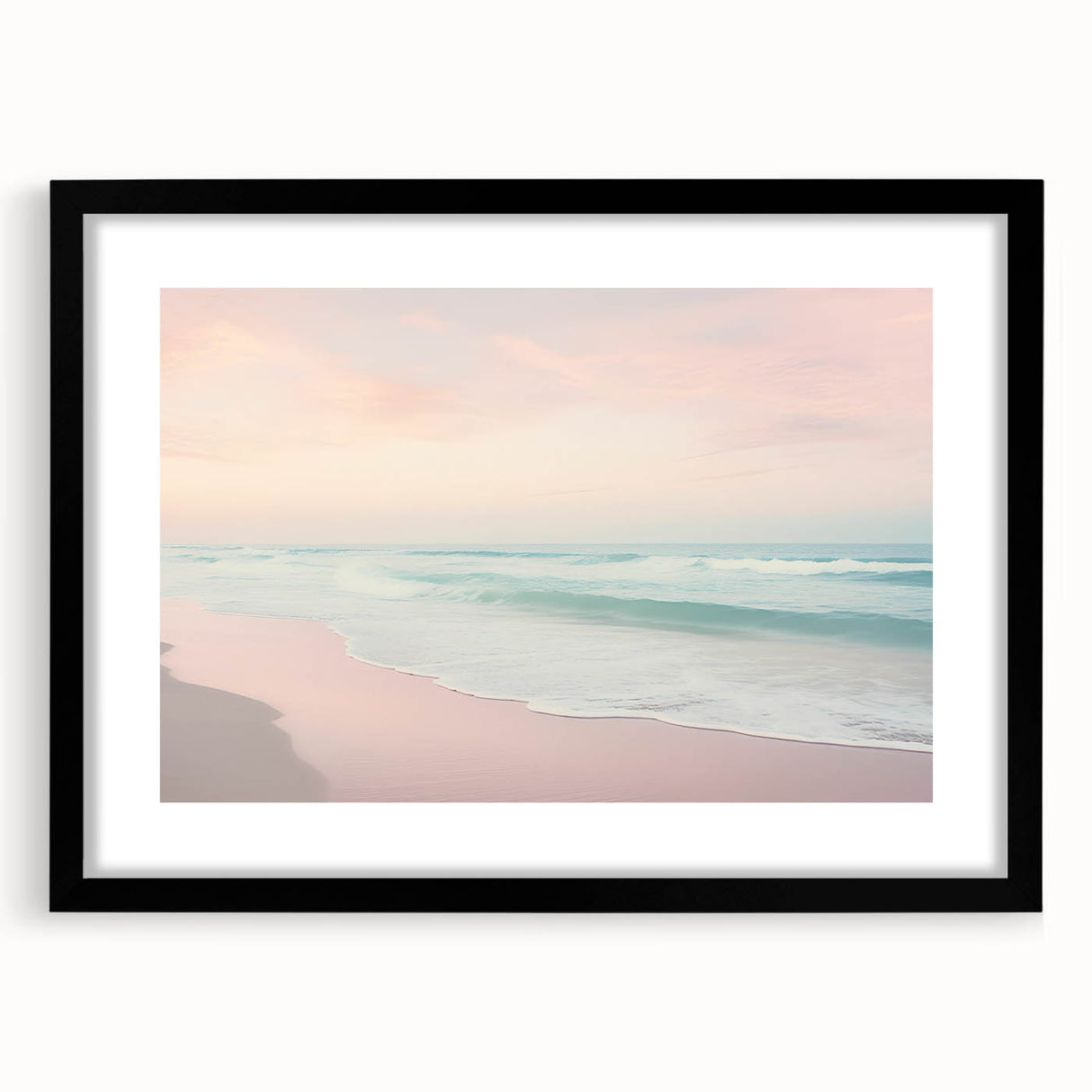 Extra large abstract art print with vibrant, colorful textures on a black framed canvas, ideal for living room decor.