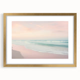 Extra large abstract art print featuring textured swirls in gold and white, framed in gold, ideal for living room decor.