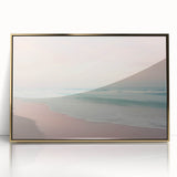 Large art print of a mid-century modernist summer scene in gold tones on acrylic, ideal for nursery wall decor.