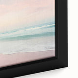 Close-up of black wall art featuring textured, colorful abstract design on a large framed canvas.