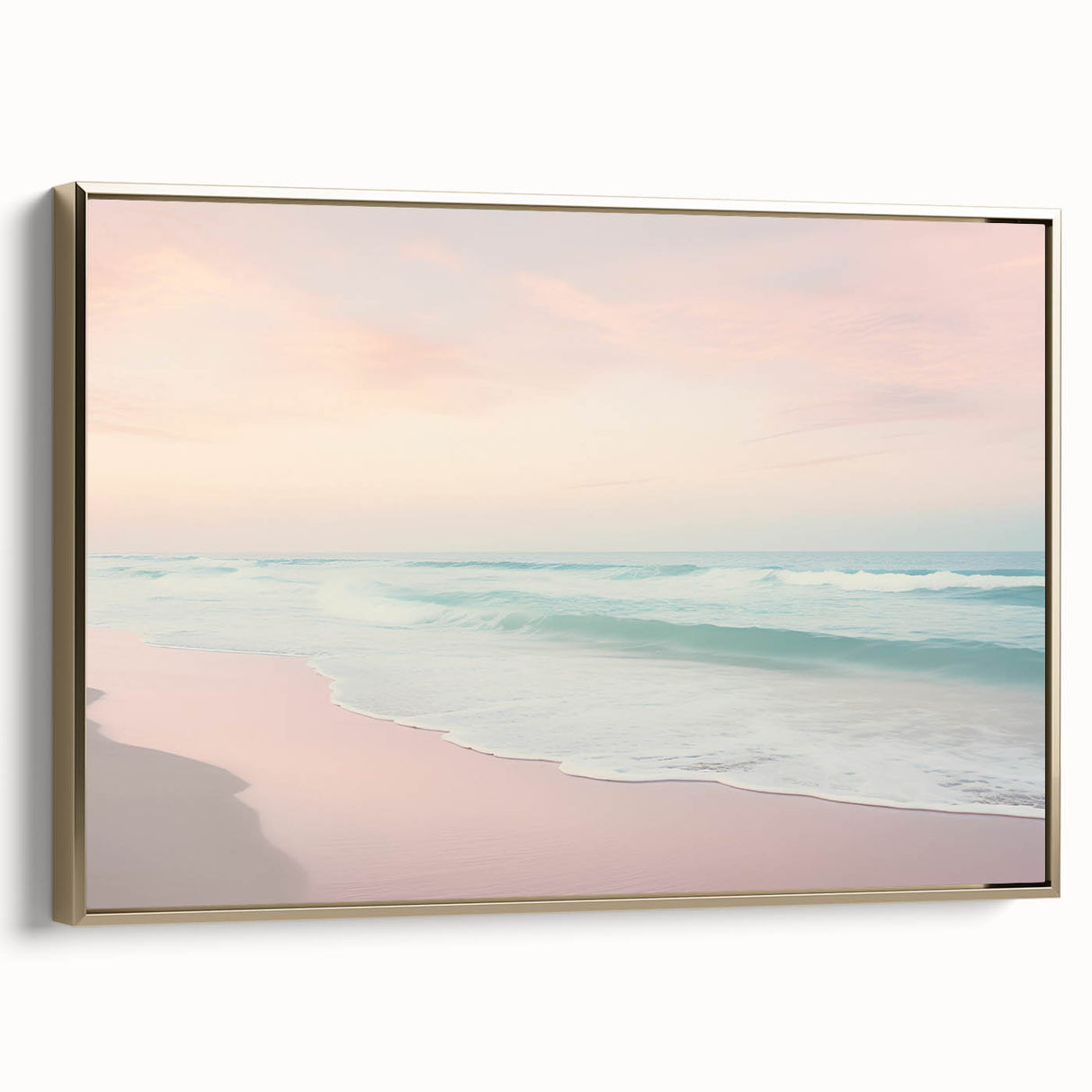 Framed canvas depicting a summer landscape in muted gold and black, ideal for bedroom wall art.
