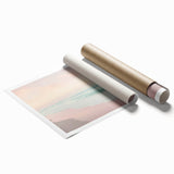 Extra large rolled canvas featuring a floral art design in pastel shades.