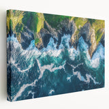 Stretched canvas artwork depicting dramatic cliffs and vibrant landscapes, showcasing rich colors and textures for a striking home decor accent. Ideal for nature lovers and art enthusiasts.