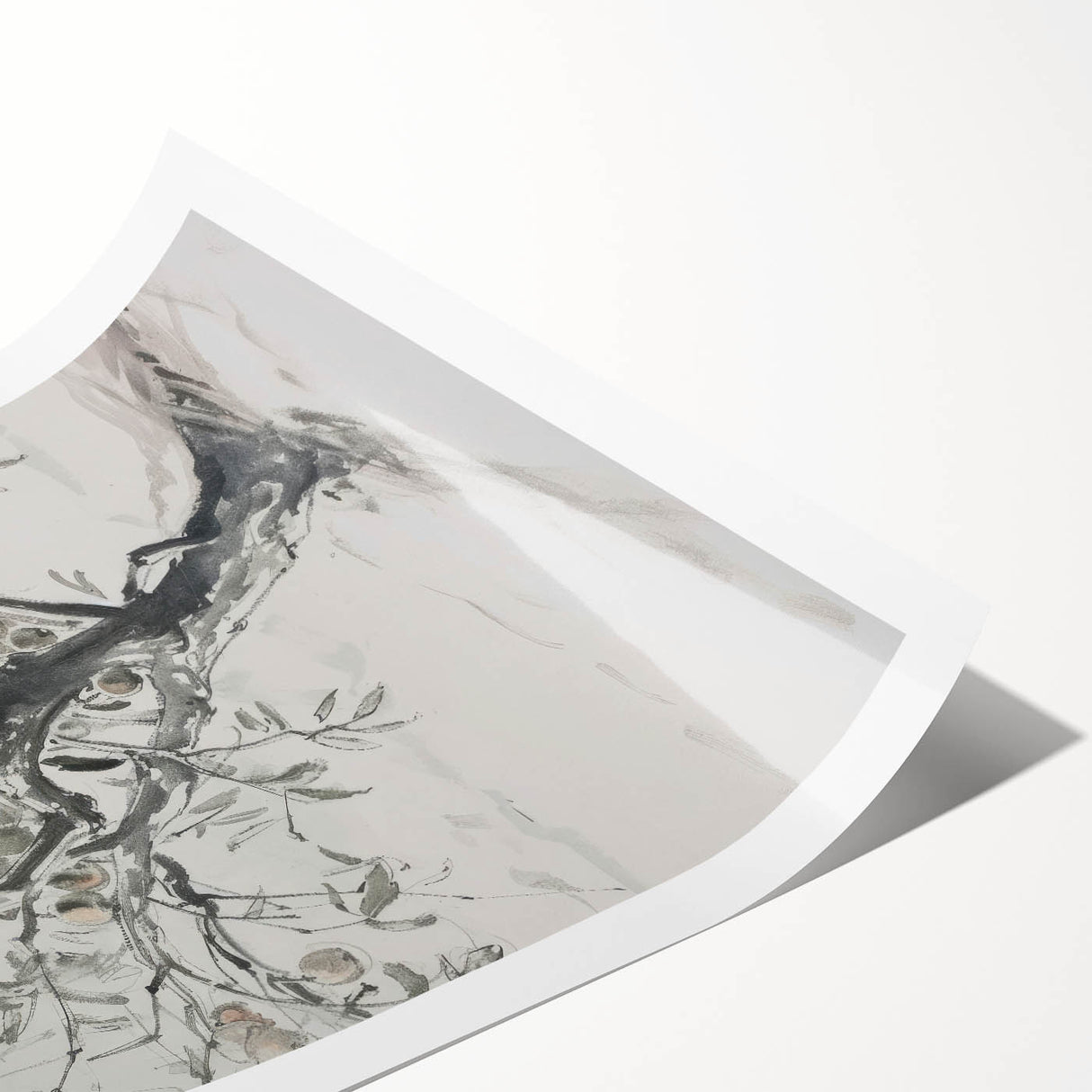 Apple Tree Sketch Living Room Wall Art – Modern Canvas Print