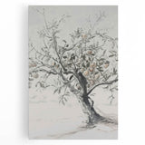 Apple Tree Sketch Living Room Wall Art – Modern Canvas Print