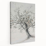 Apple Tree Sketch Living Room Wall Art – Modern Canvas Print