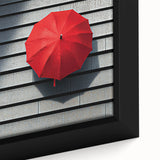 Modern Office Wall Art – Bold Red Umbrella on Dark Wall