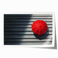 Modern Office Wall Art – Bold Red Umbrella on Dark Wall