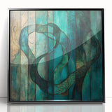 Framed abstract figurative art piece in black acrylic showcasing dynamic shapes and fluid lines, perfect for modern home decor and artistic expression.