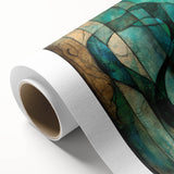 Abstract figurative rolled canvas artwork showcasing vibrant colors and dynamic shapes, presented in a protective cardboard tube, ideal for modern decor.