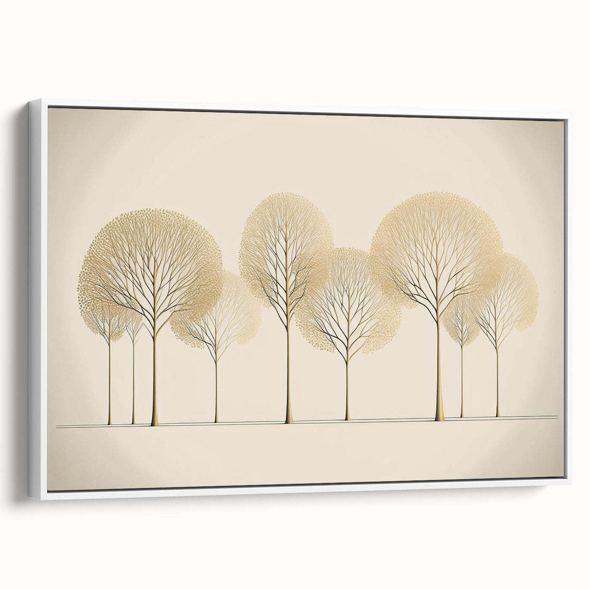 Framed canvas wall art showcasing an abstract floral design with vibrant colors against a white background, viewed from the side, ideal for modern decor.