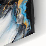 Fluid Abstract Wall Art – Golden Surge in Turquoise Motion